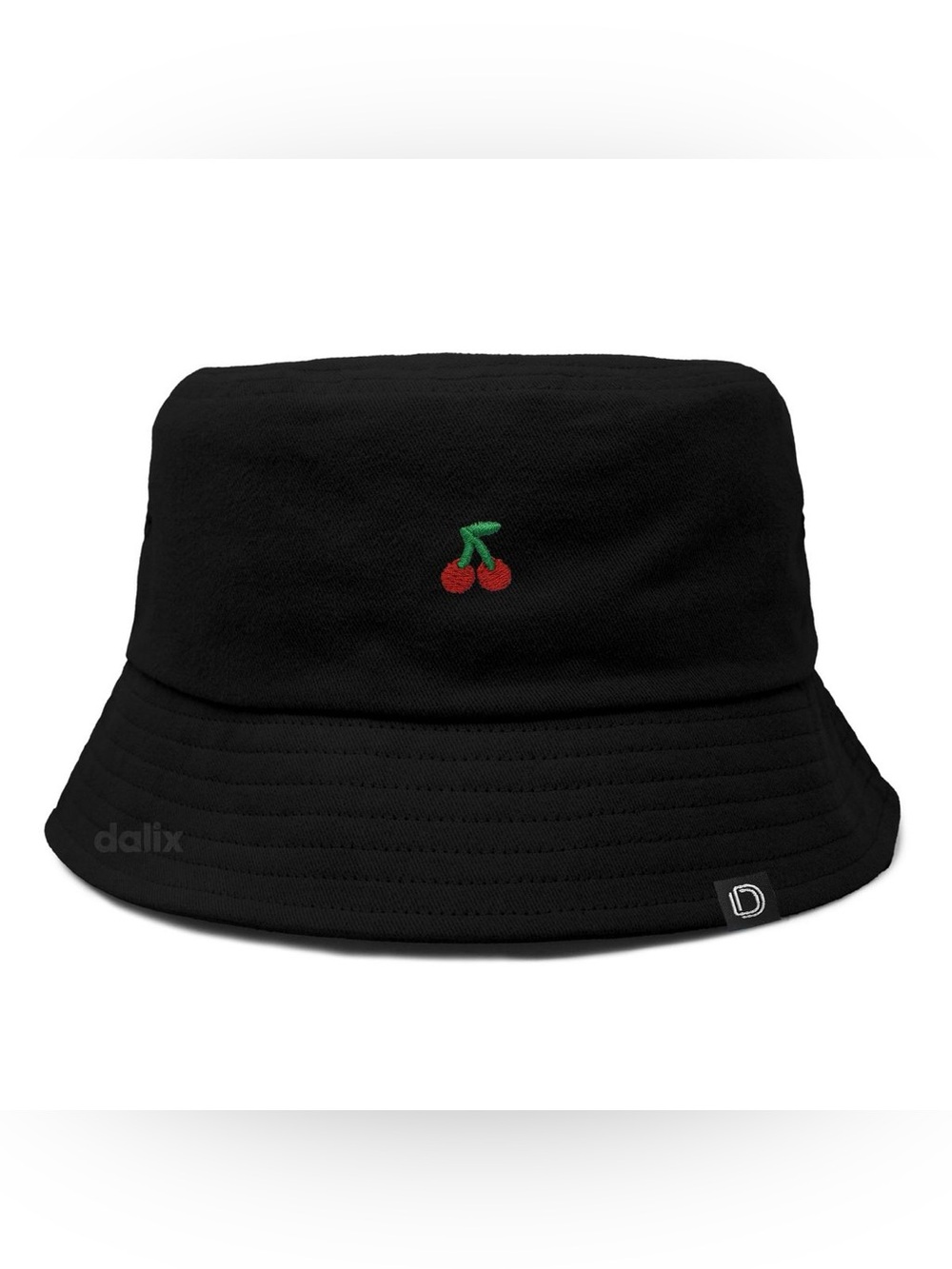 Dalix Lil Cherry Bucket Hat in Black Size Medium NWT